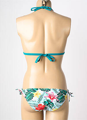 Maillot de bain 2 pièces stretch haut triangles vert VERY ZEN femme