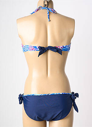 Maillot de bain 2 pièces stretch haut bandeau bleu LEMON BAY femme