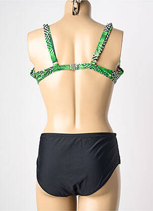 Maillot de bain 2 pièces stretch haut soutien-gorge moulé vert POWER FLOWER femme