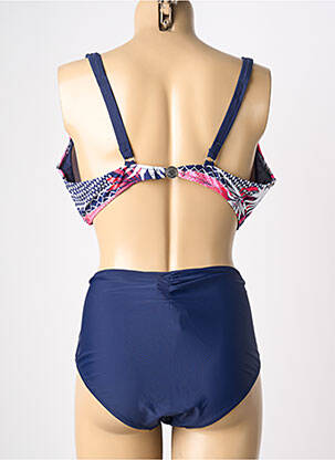 Maillot de bain 2 pièces stretch haut soutien-gorge moulé bleu SEXKISS femme