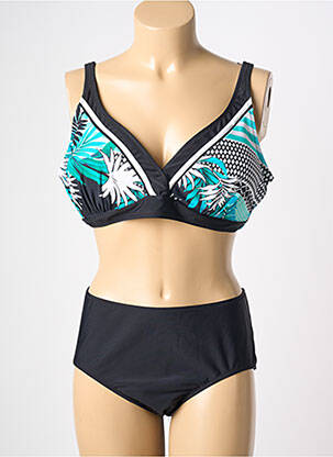 Maillot de bain 2 pièces stretch haut soutien-gorge moulé bleu clair SEXKISS femme