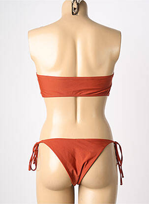 Maillot de bain 2 pièces stretch haut bandeau orange VIOLETTA femme