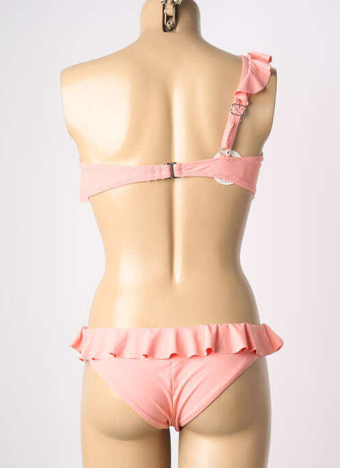 Maillot de bain 2 pièces stretch haut bandeau rose RAE femme