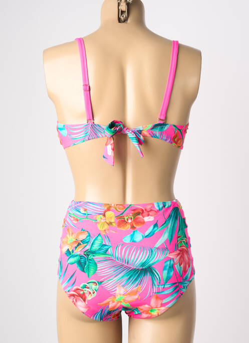 Maillot de bain 2 pièces stretch haut soutien-gorge balconnet rose JET femme