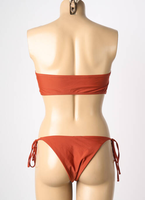 Maillot de bain 2 pièces stretch haut bandeau orange VIOLETTA femme