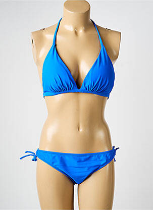 Maillot de bain 2 pièces stretch haut soutien-gorge moulé bleu VERY ZEN femme