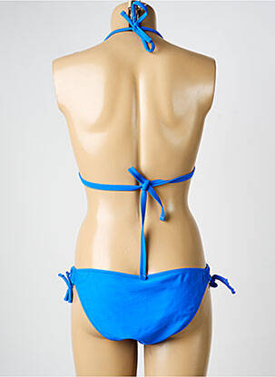 Maillot de bain 2 pièces stretch haut soutien-gorge moulé bleu VERY ZEN femme
