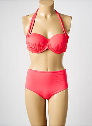 Maillot de bain 2 pièces stretch haut soutien-gorge moulé rose SWEET SECRET femme