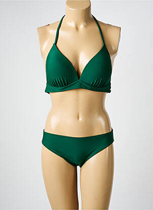 Maillot de bain 2 pièces stretch haut soutien-gorge moulé vert VERY ZEN femme