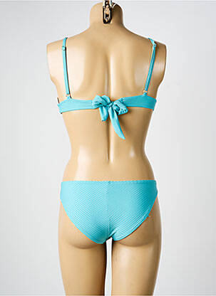 Maillot de bain 2 pièces stretch haut soutien-gorge moulé bleu HIBIKINI femme