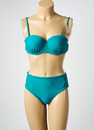 Maillot de bain 2 pièces stretch haut soutien-gorge moulé vert VERY ZEN femme