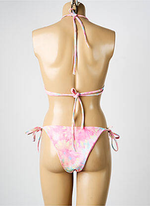 Maillot de bain 2 pièces stretch haut triangles rose MERMAID femme