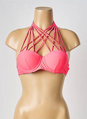 Haut de maillot de bain stretch haut soutien-gorge push-up rose ESTHER QUEEN femme