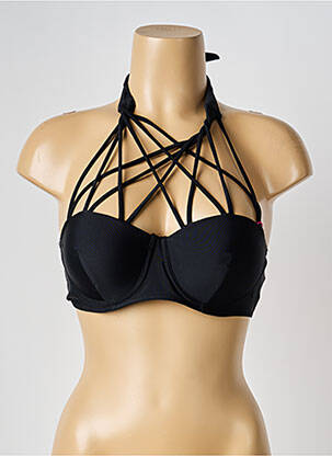 Haut de maillot de bain stretch haut soutien-gorge push-up noir ESTHER QUEEN femme