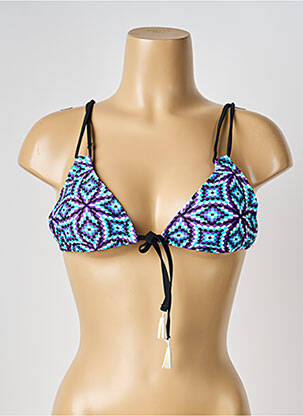Haut de maillot de bain stretch haut soutien-gorge push-up bleu MARIE FRANCE femme