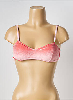 Haut de maillot de bain fermeture liens à nouer haut soutien-gorge avec mousse de rembourrage amovible rose H.NATHALIE femme
