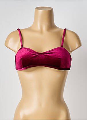 Haut de maillot de bain stretch haut soutien-gorge avec mousse de rembourrage amovible rouge H.NATHALIE femme
