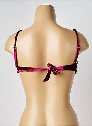 Haut de maillot de bain stretch haut soutien-gorge avec mousse de rembourrage amovible rouge H.NATHALIE femme