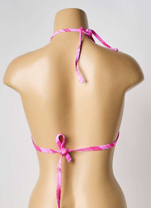 Haut de maillot de bain fermeture liens à nouer haut soutien-gorge push-up rose VIDOYA femme