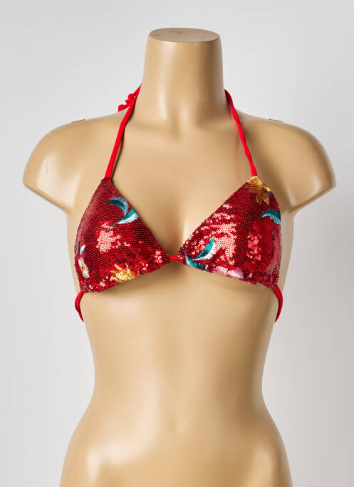 Haut de maillot de bain rouge POWER FLOWER femme
