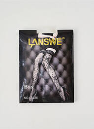 Bas imprimé fantaisie blanc LANSWE femme