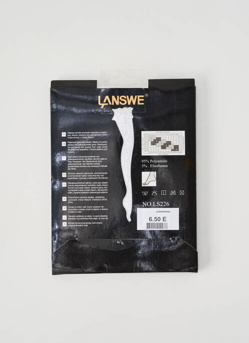 Bas imprimé fantaisie blanc LANSWE femme