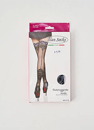 Bas imprimé fantaisie noir ALAN SOCKS femme