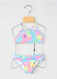 Maillot de bain 2 pièces effet matière satinée rose BIKKI BEACH fille