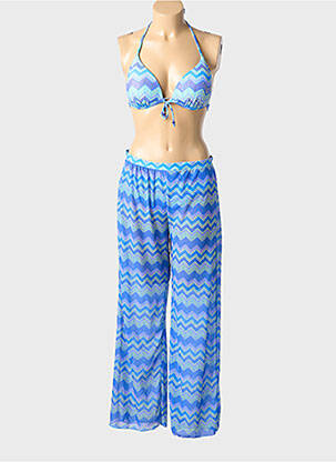 Maillot de bain 2 pièces stretch haut soutien-gorge push-up bleu VIDOYA femme