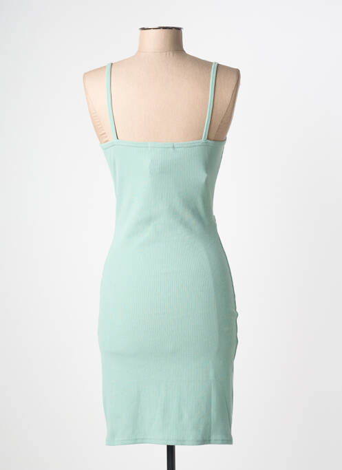 Robe mi-longue col v fines bretelles vert E.D femme
