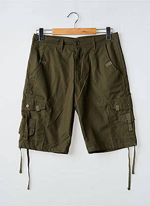 Bermuda tissage popeline taille normale vert ELEVEN PARIS homme