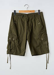 Bermuda tissage popeline taille normale vert ELEVEN PARIS homme