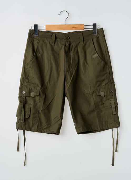 Bermuda tissage popeline taille normale vert ELEVEN PARIS homme