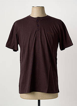 T-shirt broderie manches courtes violet PIERRE CARDIN homme