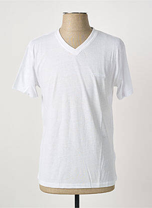 T-shirt broderie manches courtes blanc PIERRE CARDIN homme