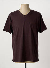 T-shirt broderie manches courtes marron PIERRE CARDIN homme