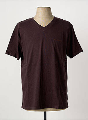 T-shirt broderie manches courtes marron PIERRE CARDIN homme