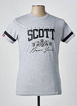 T-shirt coupe cintrée manches courtes gris SCOTT homme