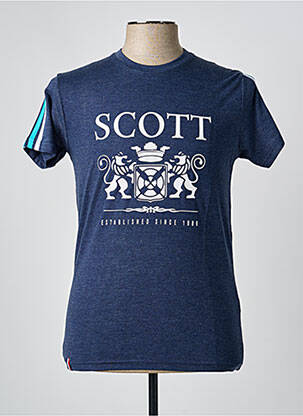 T-shirt tissage chiné manches courtes bleu SCOTT homme