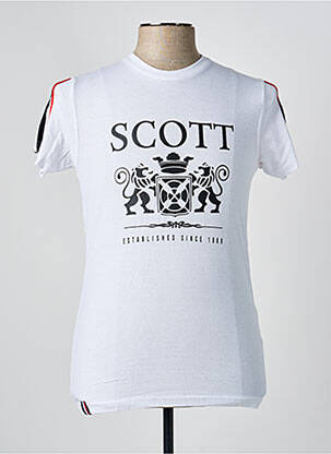 T-shirt coupe cintrée manches courtes blanc SCOTT homme