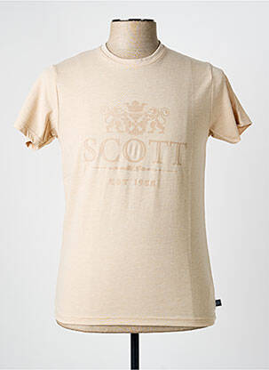 T-shirt tissage chiné manches courtes beige SCOTT homme