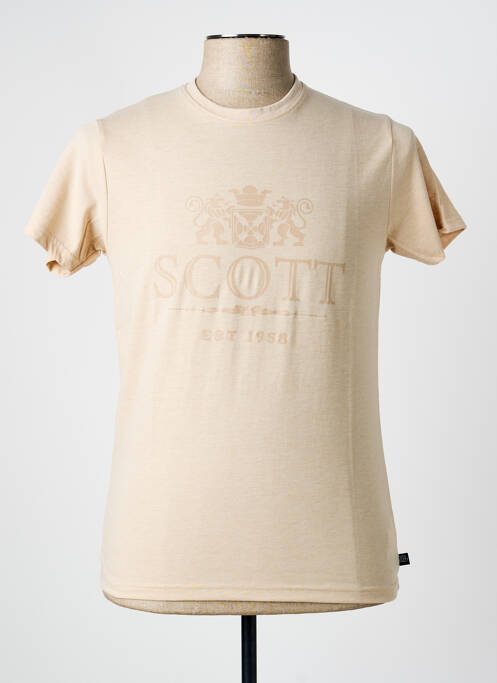 T-shirt tissage chiné manches courtes beige SCOTT homme