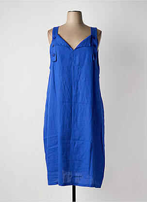 Robe mi-longue coupe fluide sans manche bleu KOKOMARINA femme