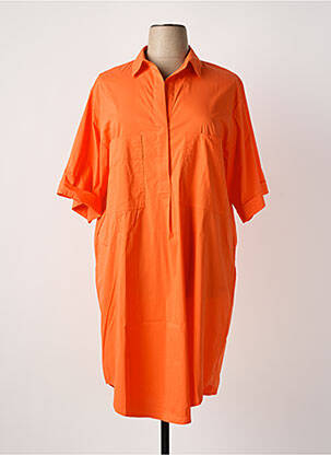 Robe mi-longue manches 3/4 manches 3/4 orange WHITE LABEL femme
