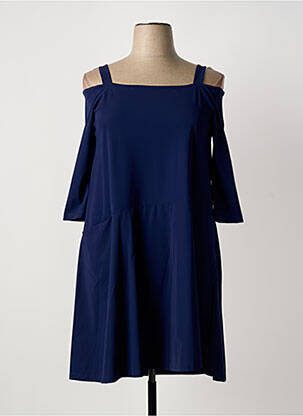Robe mi-longue manches longues manches longues bleu G!OZE femme