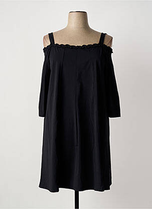Robe mi-longue manches longues manches longues noir G!OZE femme