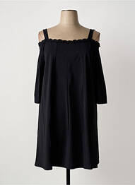 Robe mi-longue manches longues manches longues noir G!OZE femme