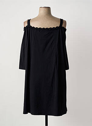 Robe mi-longue manches longues manches longues noir G!OZE femme