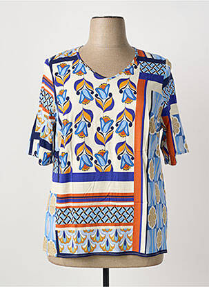 T-shirt imprimé fantaisie manches courtes bleu GREGORY PAT femme