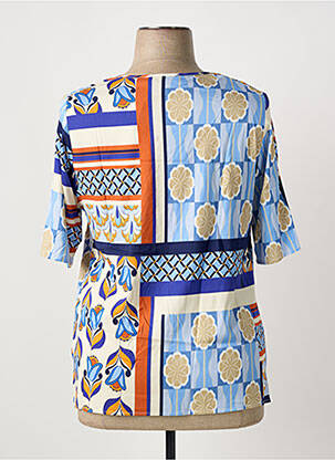 T-shirt imprimé fantaisie manches courtes bleu GREGORY PAT femme